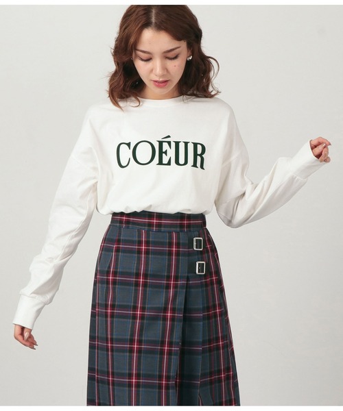 CHILLE（チル）の「COEURフロッキープリントロンT（Tシャツ/カットソー・レディース・ブラック/グリーン/ダークグレー・FREE）」の3枚目の写真