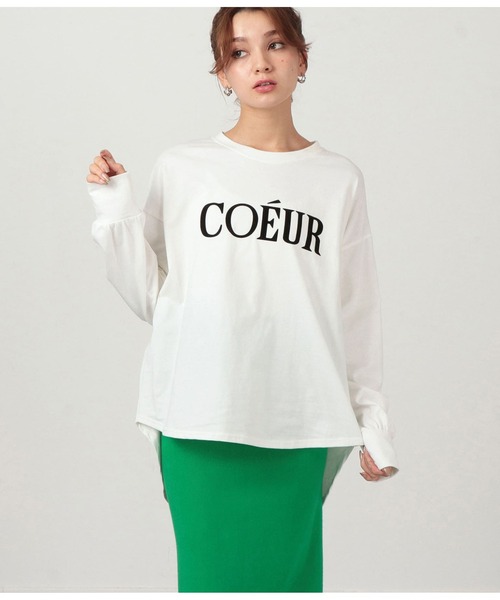 CHILLE（チル）の「COEURフロッキープリントロンT（Tシャツ/カットソー・レディース・ブラック/グリーン/ダークグレー・FREE）」の6枚目の写真