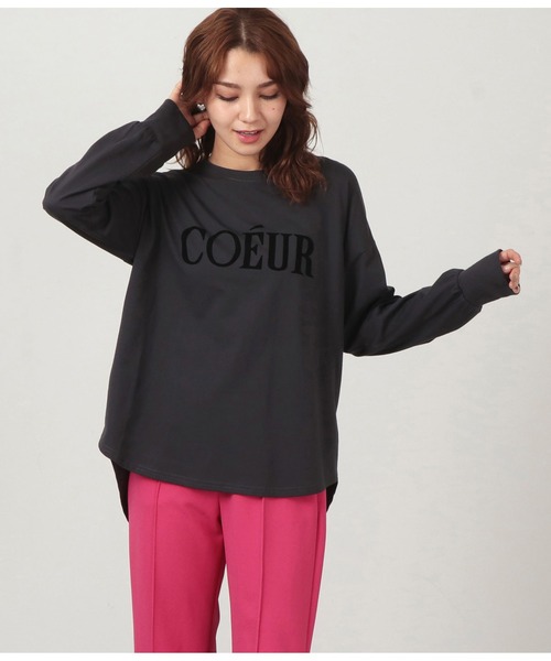 CHILLE（チル）の「COEURフロッキープリントロンT（Tシャツ/カットソー・レディース・ブラック/グリーン/ダークグレー・FREE）」の12枚目の写真