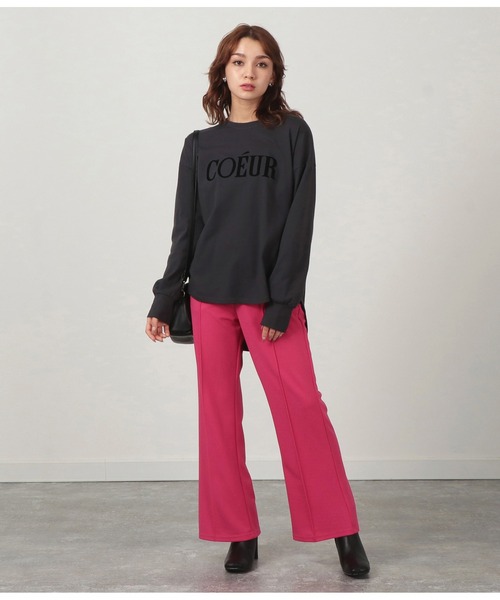 CHILLE（チル）の「COEURフロッキープリントロンT（Tシャツ/カットソー・レディース・ブラック/グリーン/ダークグレー・FREE）」の13枚目の写真