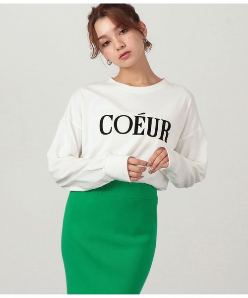 CHILLE（チル）の「COEURフロッキープリントロンT（Tシャツ/カットソー・レディース・ブラック/グリーン/ダークグレー・FREE）」の5枚目の写真