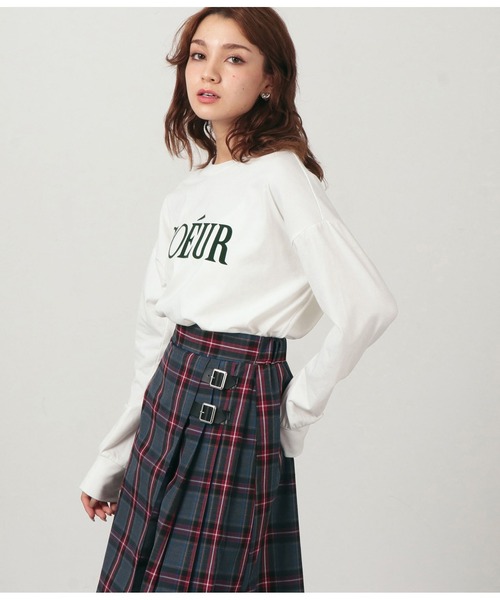 CHILLE（チル）の「COEURフロッキープリントロンT（Tシャツ/カットソー・レディース・ブラック/グリーン/ダークグレー・FREE）」の15枚目の写真