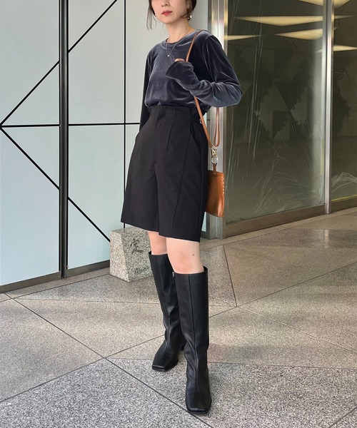 CAPRICIEUX LE'MAGE（カプリシューレマージュ）の「ベロアロンT（Tシャツ/カットソー・レディース・チャコールグレー/ベージュ/ブラウン・FREE）」の17枚目の写真