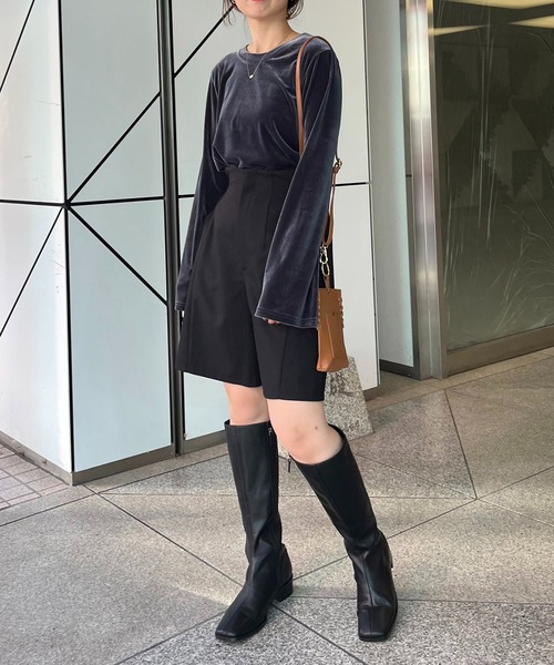 CAPRICIEUX LE'MAGE（カプリシューレマージュ）の「ベロアロンT（Tシャツ/カットソー・レディース・チャコールグレー/ベージュ/ブラウン・FREE）」の21枚目の写真