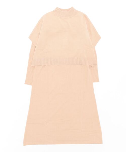 Q(キュー)の「ケープ×リブニットワンピース(ワンピース・レディース・ベージュ/ライトグレー・MEDIUM)」の11枚目の写真