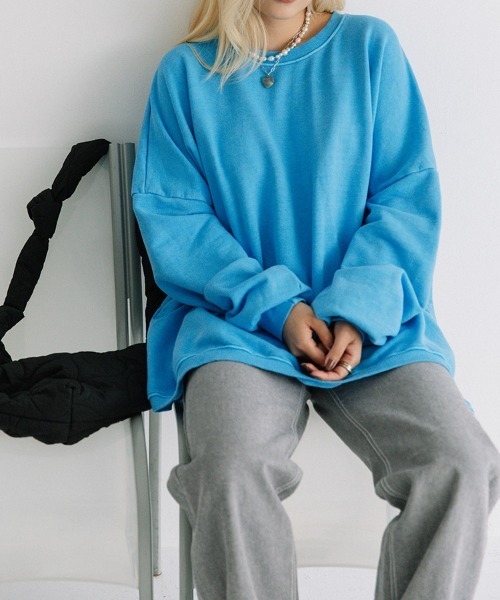 color pigment sweat/カラーピグメントスウェット ユニセックス着用可能(メンズ着用画像有)（スウェット）｜Flugge（フラッジー）