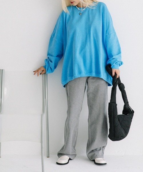 color pigment sweat/カラーピグメントスウェット ユニセックス着用可能(メンズ着用画像有)（スウェット）｜Flugge（フラッジー）