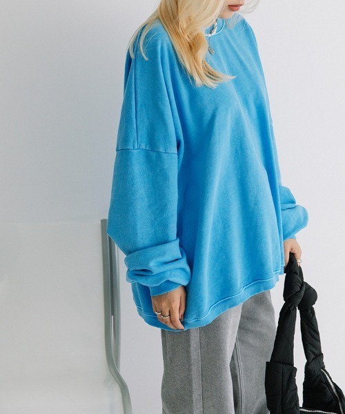 color pigment sweat/カラーピグメントスウェット ユニセックス着用可能(メンズ着用画像有)（スウェット）｜Flugge（フラッジー）