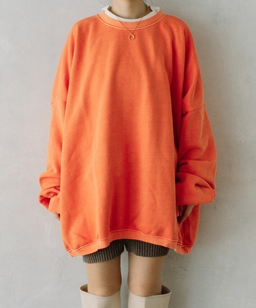 color pigment sweat/カラーピグメントスウェット ユニセックス着用可能(メンズ着用画像有)（スウェット）｜Flugge（フラッジー）