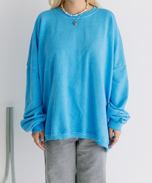 color pigment sweat/カラーピグメントスウェット ユニセックス着用可能(メンズ着用画像有)（スウェット）｜Flugge（フラッジー）