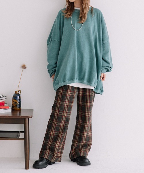 color pigment sweat/カラーピグメントスウェット ユニセックス着用可能(メンズ着用画像有)（スウェット）｜Flugge（フラッジー）