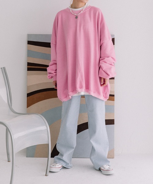 color pigment sweat/カラーピグメントスウェット ユニセックス着用可能(メンズ着用画像有)（スウェット）｜Flugge（フラッジー）