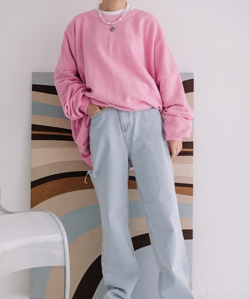 color pigment sweat/カラーピグメントスウェット ユニセックス着用可能(メンズ着用画像有)（スウェット）｜Flugge（フラッジー）