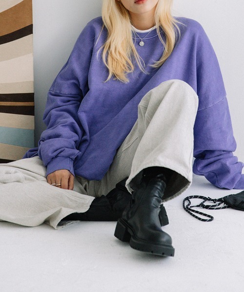 color pigment sweat/カラーピグメントスウェット ユニセックス着用可能(メンズ着用画像有)（スウェット）｜Flugge（フラッジー）