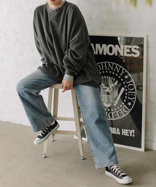 color pigment sweat/カラーピグメントスウェット ユニセックス着用可能(メンズ着用画像有)（スウェット）｜Flugge（フラッジー）