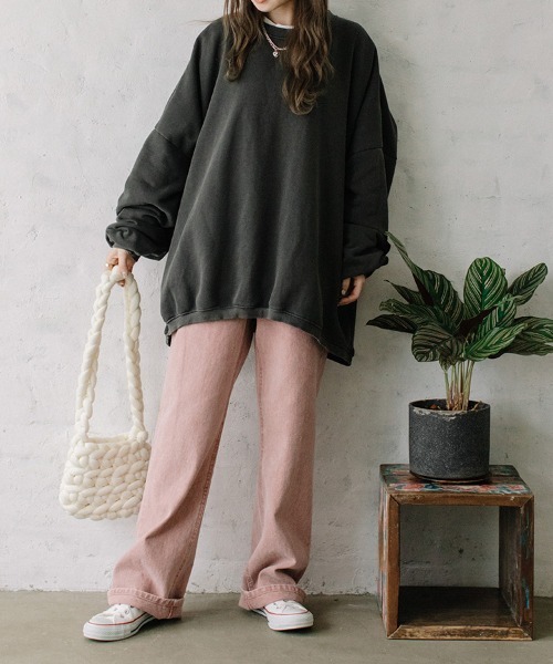 color pigment sweat/カラーピグメントスウェット ユニセックス着用可能(メンズ着用画像有)（スウェット）｜Flugge（フラッジー）