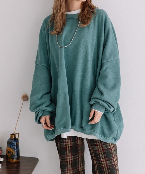 color pigment sweat/カラーピグメントスウェット ユニセックス着用可能(メンズ着用画像有)（スウェット）｜Flugge（フラッジー）