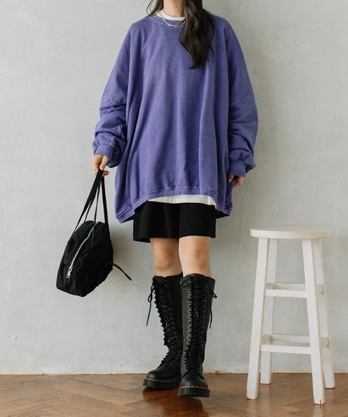 color pigment sweat/カラーピグメントスウェット ユニセックス着用可能(メンズ着用画像有)（スウェット）｜Flugge（フラッジー）