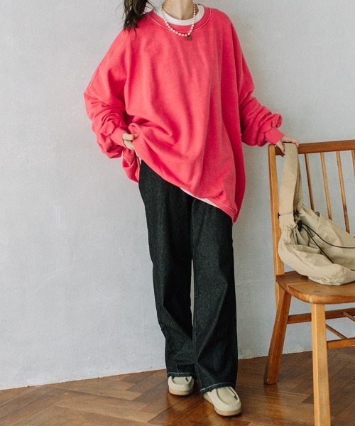 color pigment sweat/カラーピグメントスウェット ユニセックス着用可能(メンズ着用画像有)（スウェット）｜Flugge（フラッジー）