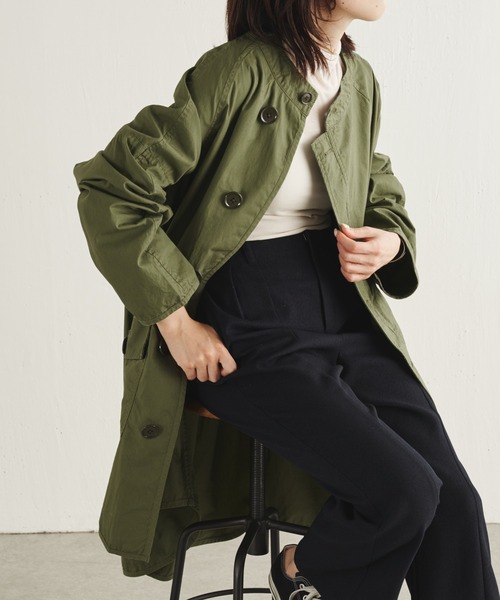 COLLAGE GALLARDAGALANTE（コラージュガリャルダガランテ）の「ROYAL NAVY/ミリタリーコート/WEB限定（ミリタリージャケット・レディース・カーキ・1）」の12枚目の写真