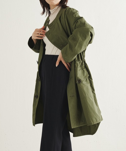 COLLAGE GALLARDAGALANTE（コラージュガリャルダガランテ）の「ROYAL NAVY/ミリタリーコート/WEB限定（ミリタリージャケット・レディース・カーキ・1）」の2枚目の写真