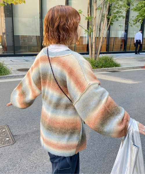 CPCM(シーピーシーエム)の「段染めグラデーションニットカーディガン(カーディガン/ボレロ・レディース・グリーン系その他/マスタード/グリーン・FREE)」の9枚目の写真