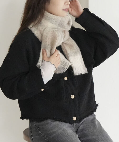 CUSHENDALE モヘア ブランケット マフラー ストール カーディガン ② CUSHENDALE モヘア ブランケット マフラー ストール