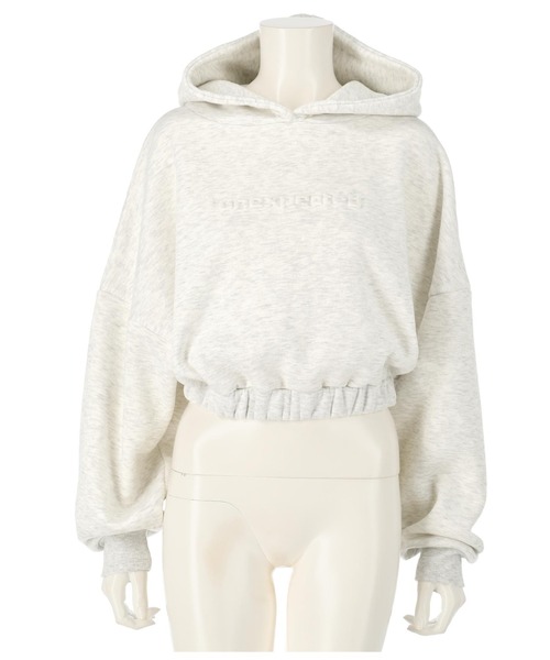 ANAP（アナップ）の「裏起毛エンボスロゴクロップドフーディー【セットアップ可能】（パーカー・レディース・ベージュ/ライトグレー/モスグリーン/ブラック・FREE）」の14枚目の写真