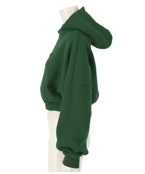 ANAP（アナップ）の「裏起毛エンボスロゴクロップドフーディー【セットアップ可能】（パーカー・レディース・ベージュ/ライトグレー/モスグリーン/ブラック・FREE）」の17枚目の写真