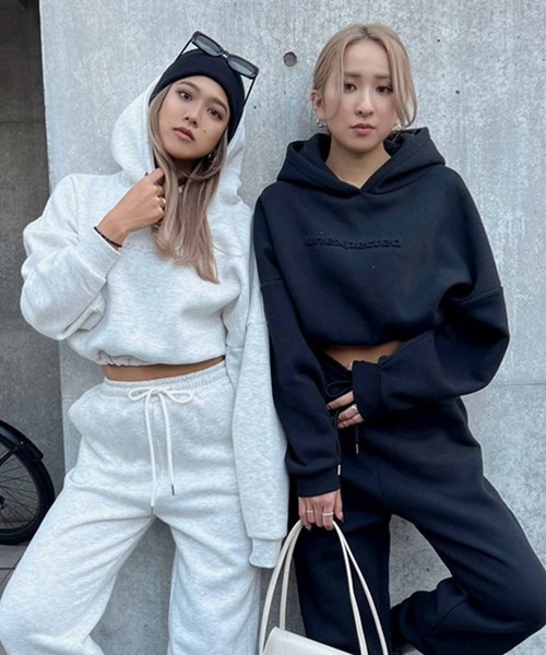 ANAP（アナップ）の「裏起毛エンボスロゴクロップドフーディー【セットアップ可能】（パーカー・レディース・ベージュ/ライトグレー/モスグリーン/ブラック・FREE）」の21枚目の写真