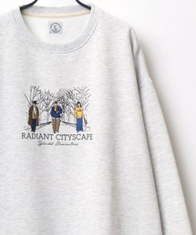 Life Style オーバーサイズ 裏起毛 グラフィック 刺繍 スウェット レディース メンズ トレーナー