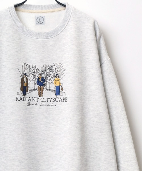 Lazar(ラザル)の「Life Style オーバーサイズ 裏起毛 グラフィック 刺繍 スウェット レディース メンズ トレーナー(スウェット・メンズ・アッシュグレー/ブラック/ダークグリーン/パープル/マスタード/グレー系その他・M/L)」の2枚目の写真