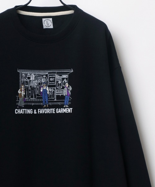 Lazar(ラザル)の「Life Style オーバーサイズ 裏起毛 グラフィック 刺繍 スウェット レディース メンズ トレーナー(スウェット・メンズ・アッシュグレー/ブラック/ダークグリーン/パープル/マスタード/グレー系その他・M/L)」の1枚目の写真