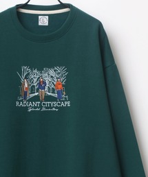 Life Style オーバーサイズ 裏起毛 グラフィック 刺繍 スウェット レディース メンズ トレーナー