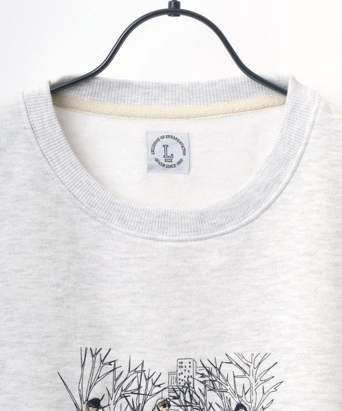 Lazar(ラザル)の「Life Style オーバーサイズ 裏起毛 グラフィック 刺繍 スウェット レディース メンズ トレーナー(スウェット・メンズ・アッシュグレー/ブラック/ダークグリーン/パープル/マスタード/グレー系その他・M/L)」の14枚目の写真