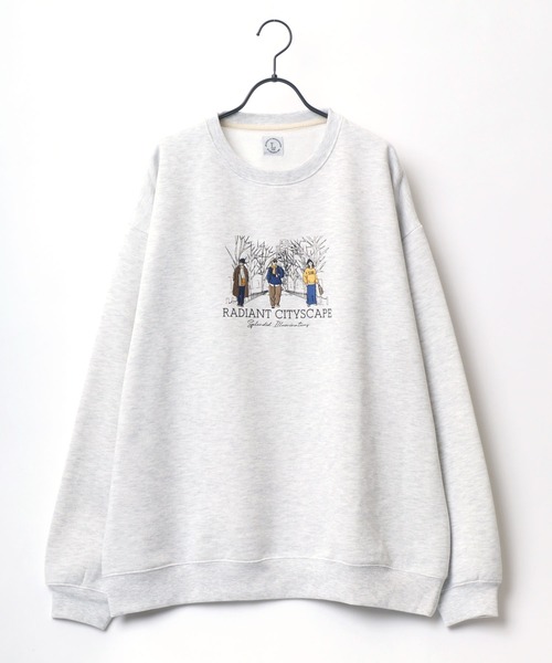 Lazar(ラザル)の「Life Style オーバーサイズ 裏起毛 グラフィック 刺繍 スウェット レディース メンズ トレーナー(スウェット・メンズ・アッシュグレー/ブラック/ダークグリーン/パープル/マスタード/グレー系その他・M/L)」の8枚目の写真
