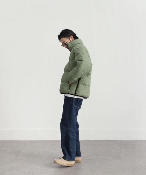 UNCORD（アンコード）の「【UNCORD】NYLON FIBER DOWN HALFZIP PULLOVER/ナイロンファイバーダウン　スタンドハーフジッププルオーバーダウンジャケット（ダウンジャケット/コート・メンズ・キャメル/カーキ/ブラック・MEDIUM/LARGE/X-LARGE）」の18枚目の写真