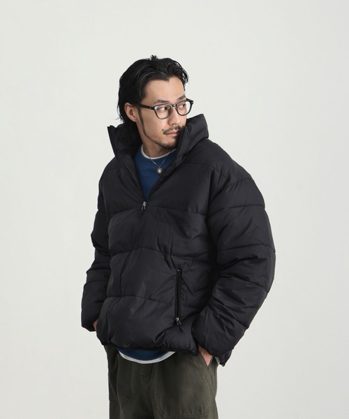 UNCORD（アンコード）の「【UNCORD】NYLON FIBER DOWN HALFZIP PULLOVER/ナイロンファイバーダウン　スタンドハーフジッププルオーバーダウンジャケット（ダウンジャケット/コート・メンズ・キャメル/カーキ/ブラック・MEDIUM/LARGE/X-LARGE）」の8枚目の写真