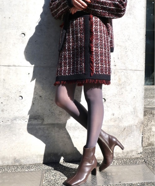 LOVELESS（ラブレス）の「ツィードライクニットスカート（スカート・レディース・レッド系その他/ネイビー・34/36）」の5枚目の写真