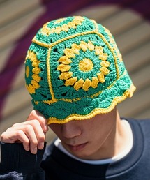 花柄 クロシェハット