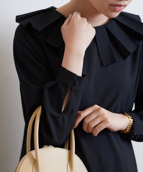 bulle de savon（ビュルデサボン）の「T/W Pleats　ワンピース（ワンピース・レディース・ブラック/グレー・FREE）」の15枚目の写真