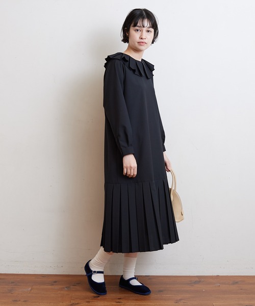 bulle de savon（ビュルデサボン）の「T/W Pleats　ワンピース（ワンピース・レディース・ブラック/グレー・FREE）」の8枚目の写真