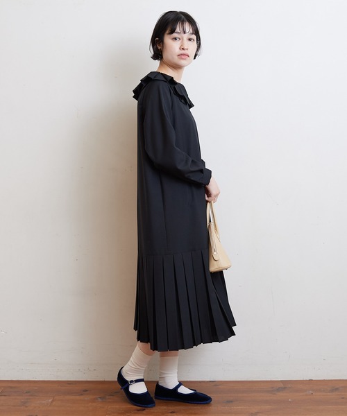 bulle de savon（ビュルデサボン）の「T/W Pleats　ワンピース（ワンピース・レディース・ブラック/グレー・FREE）」の9枚目の写真