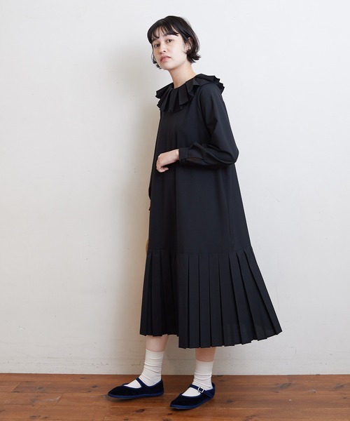 bulle de savon（ビュルデサボン）の「T/W Pleats　ワンピース（ワンピース・レディース・ブラック/グレー・FREE）」の3枚目の写真