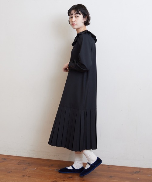 bulle de savon（ビュルデサボン）の「T/W Pleats　ワンピース（ワンピース・レディース・ブラック/グレー・FREE）」の4枚目の写真