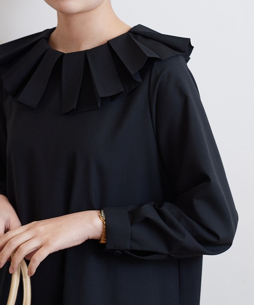 bulle de savon（ビュルデサボン）の「T/W Pleats　ワンピース（ワンピース・レディース・ブラック/グレー・FREE）」の14枚目の写真