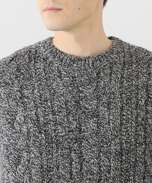 JOURNAL STANDARD J.S HOMESTEAD（ジャーナルスタンダードホームステッド）の「【J.S.Homestead】BRITISH WOOL CABLE KNIT VEST（ベスト・メンズ・グレー/ベージュ/ブラック・LARGE/MEDIUM）」の11枚目の写真