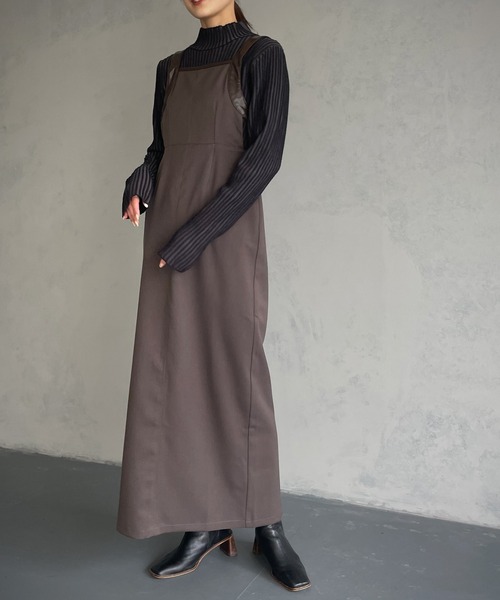 &g'aime（アンジェム）の「【&g’aime】アメスリキャミワンピース（ワンピース・レディース・ブラウン/ブラック/カーキ・FREE）」の9枚目の写真