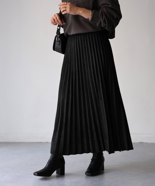 セール】スエードポンチプリーツスカート（スカート）｜Riberry