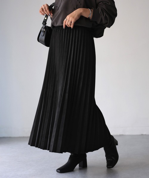 セール】スエードポンチプリーツスカート（スカート）｜Riberry
